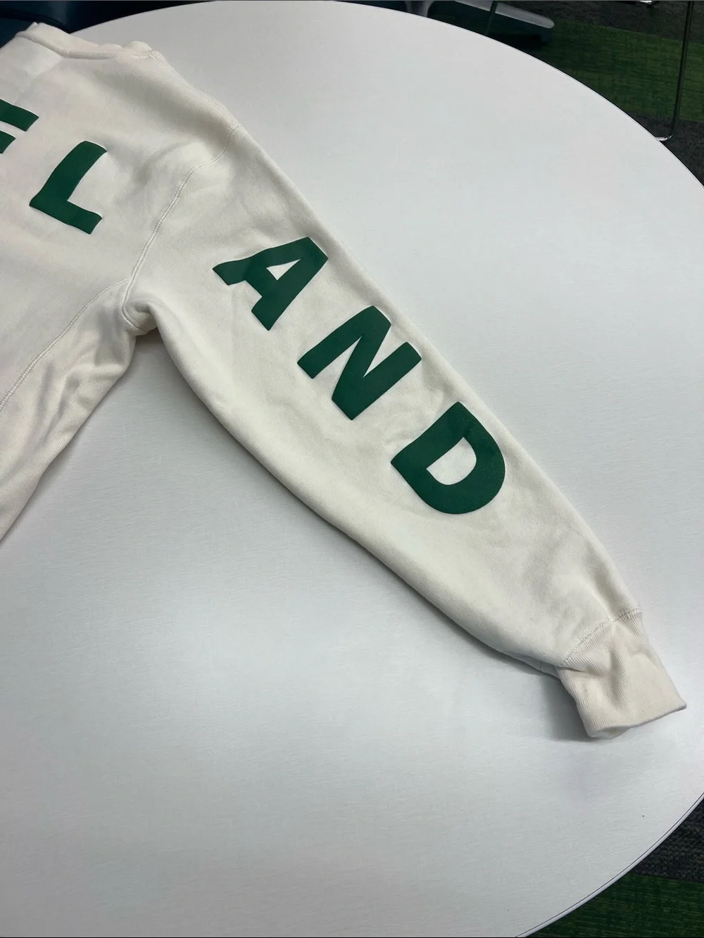 Emily Roggenburk return to cleveland puff crewneck long sleeve sweatshirt green - Picture 8 of 11